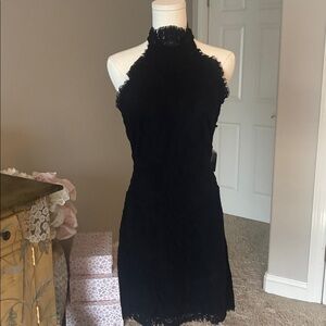 NWT Free people Stylish Black Lace Halter Dress